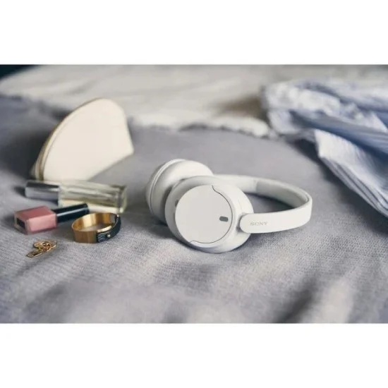Sony Noise Canceling Wireless Headphones Bluetooth with Microphone - WHITE
